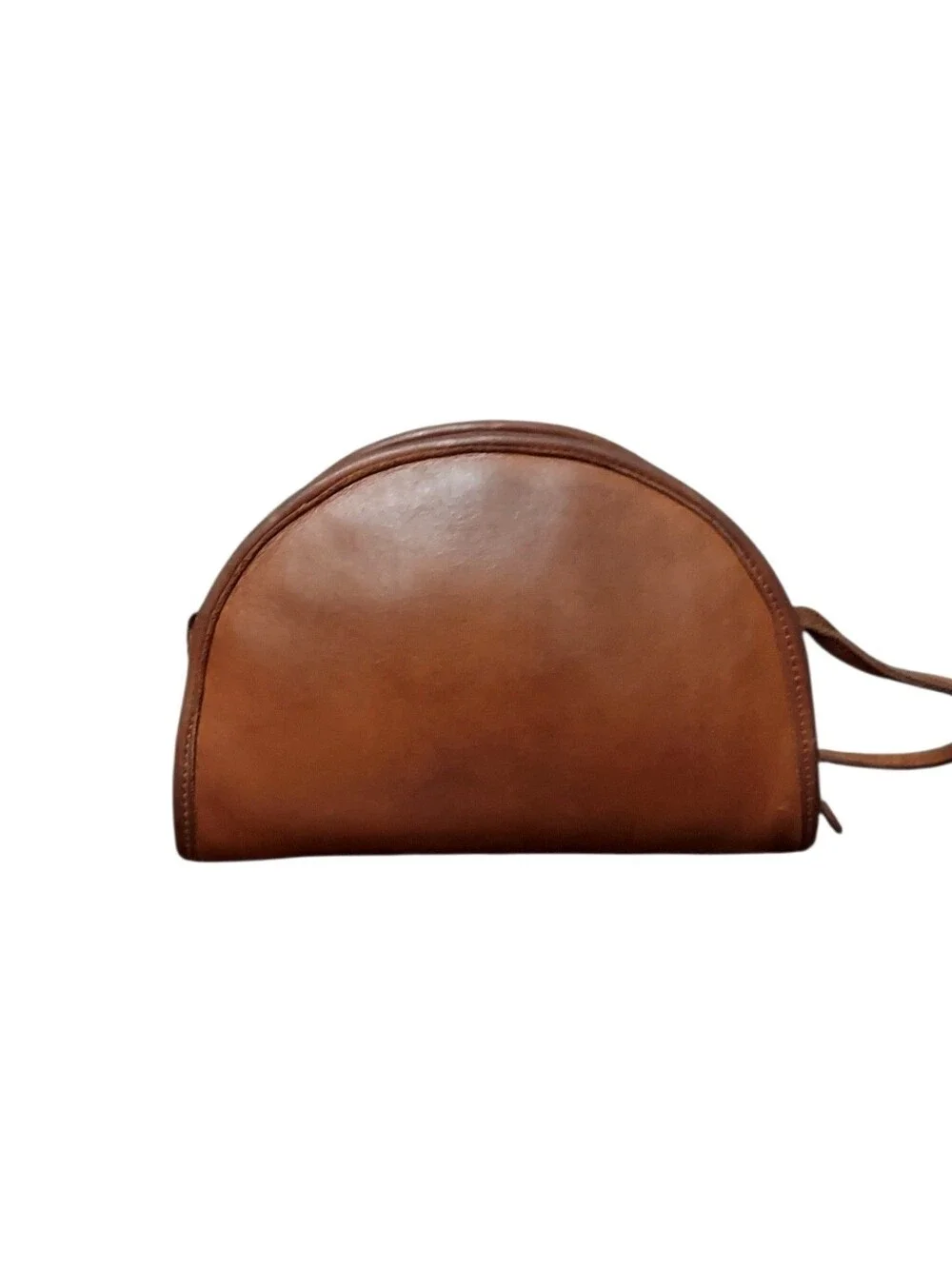 Coach Vintage Kimball Half Moon Zip Gloved Tanned Leather Crossbody 1990s  9911